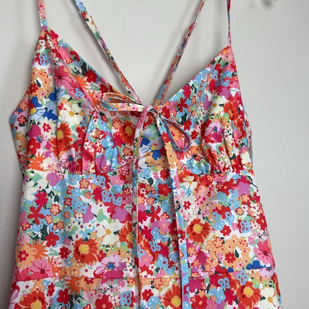 SHEIN Colorful Floral Spaghetti Strap Sundress Size L NWT - Picture 6 of 9
